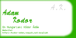 adam kodor business card